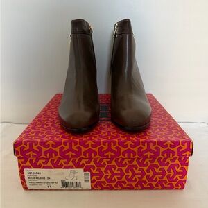 Tory Burch Brown Leather Ankle Heeled Boots